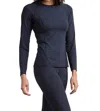 Exofficio Give-n-go Performance Base Layer Crew Tee In Black In Blue