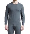 Exofficio Give-n-go Performance Base Layer Crew Tee In Dark Pebble In Grey