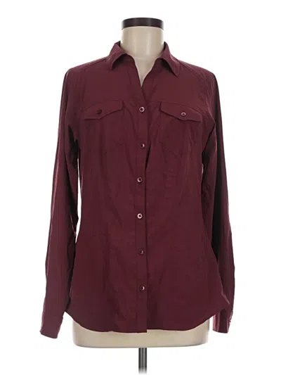 Pre-owned Exofficio Long Sleeve Blouse In Burgundy