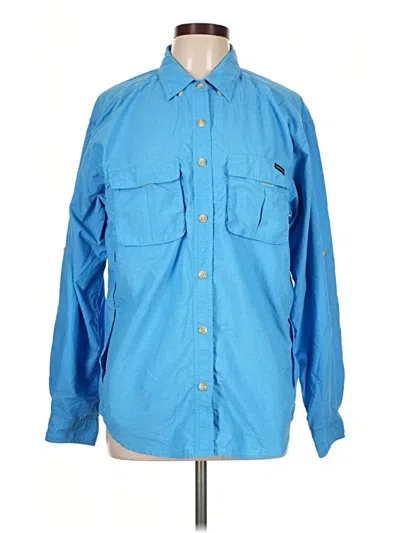 Pre-owned Exofficio Long Sleeve Button Down Shirt In Blue