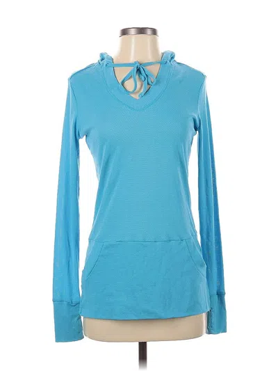 Pre-owned Exofficio Long Sleeve Top Blue Keyhole Neckline Tops