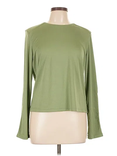 Pre-owned Exofficio Long Sleeve Top Green Crew Neck Tops