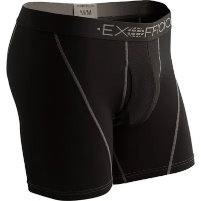 Exofficio Men's Give-n-go Sport Mesh 6-inch Boxer Brief In Solid Black