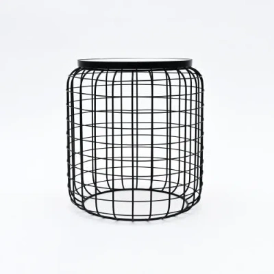 Expo Bazaar Marble End Table Round Side Table Black Metal Frame Modern Living Room Decor In Multi