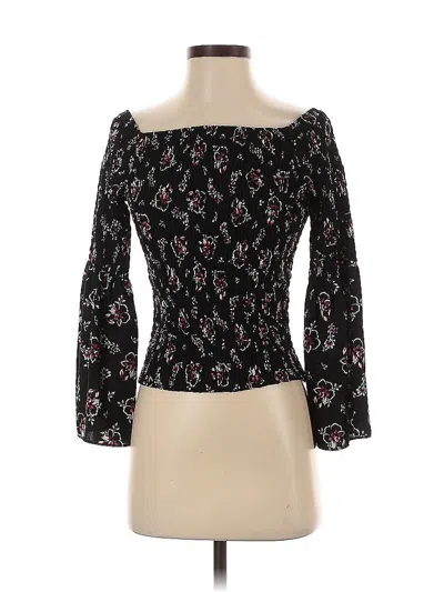 Pre-owned Express 3/4 Sleeve Blouse In Black