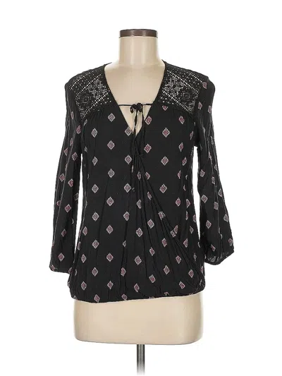 Pre-owned Express 3/4 Sleeve Blouse In Black