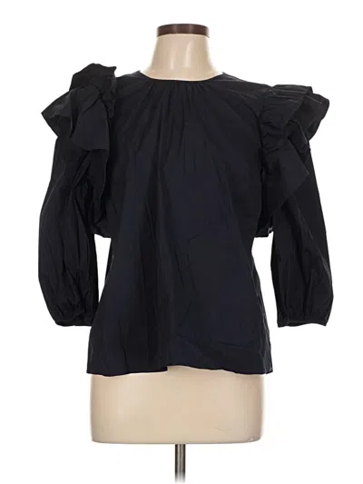Pre-owned Express 3/4 Sleeve Blouse In Black