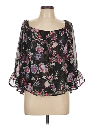 Pre-owned Express 3/4 Sleeve Blouse In Black