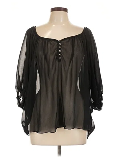 Pre-owned Express 3/4 Sleeve Blouse In Black