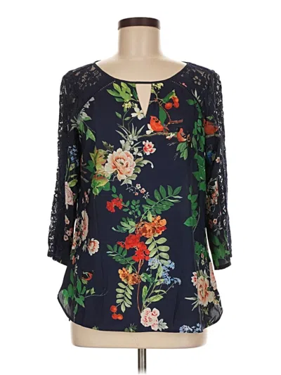 Pre-owned Express 3/4 Sleeve Blouse In Black