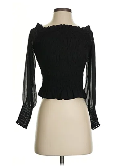 Pre-owned Express 3/4 Sleeve Blouse In Black