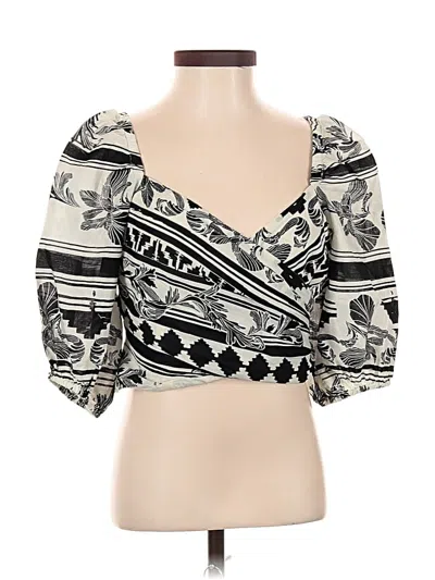 Pre-owned Express 3/4 Sleeve Blouse In Black