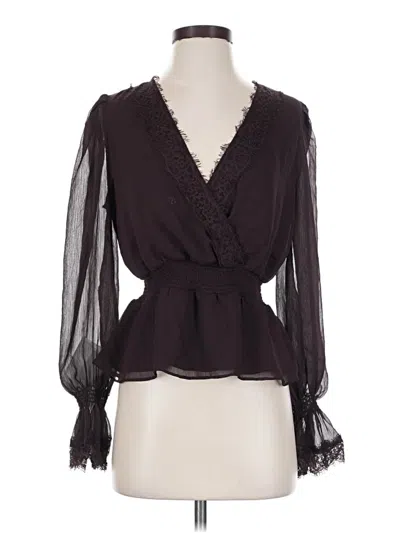 Pre-owned Express 3/4 Sleeve Blouse In Black