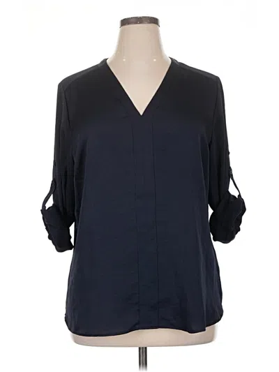 Pre-owned Express 3/4 Sleeve Blouse In Black