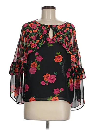 Pre-owned Express 3/4 Sleeve Blouse In Black
