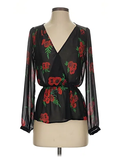 Pre-owned Express 3/4 Sleeve Blouse In Black