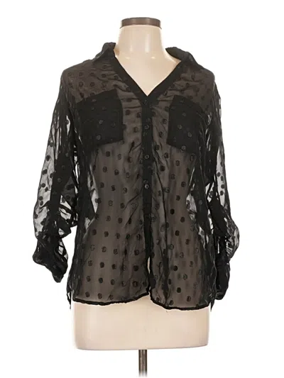 Pre-owned Express 3/4 Sleeve Blouse In Black