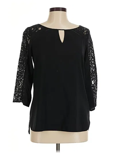 Pre-owned Express 3/4 Sleeve Blouse In Black