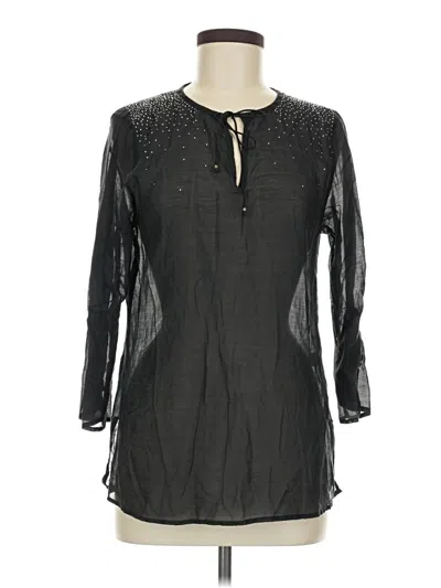 Pre-owned Express 3/4 Sleeve Blouse In Black