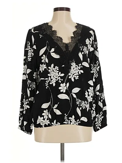 Pre-owned Express 3/4 Sleeve Blouse In Black