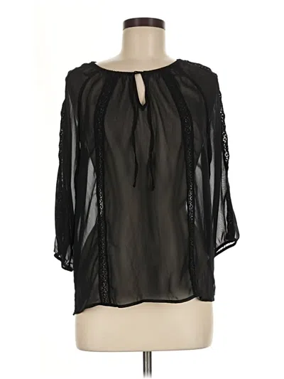 Pre-owned Express 3/4 Sleeve Blouse In Black