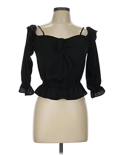 Pre-owned Express 3/4 Sleeve Blouse In Black