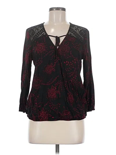 Pre-owned Express 3/4 Sleeve Blouse In Black