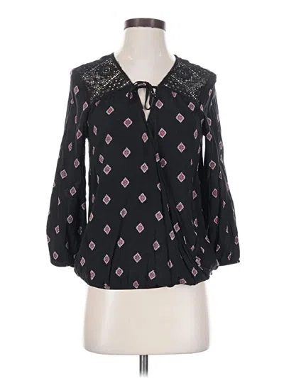 Pre-owned Express 3/4 Sleeve Blouse In Black