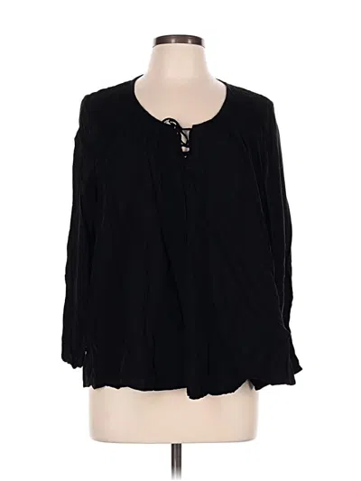 Pre-owned Express 3/4 Sleeve Blouse In Black