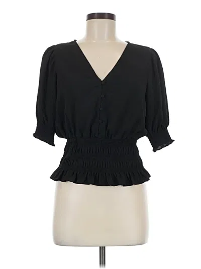 Pre-owned Express 3/4 Sleeve Blouse In Black