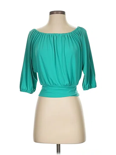 Pre-owned Express 3/4 Sleeve Blouse In Blue