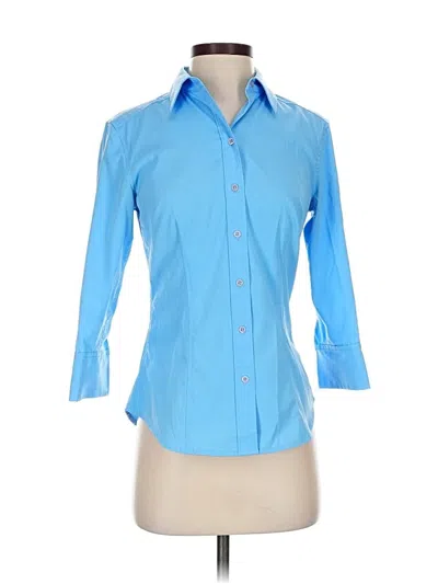 Pre-owned Express 3/4 Sleeve Blouse In Blue