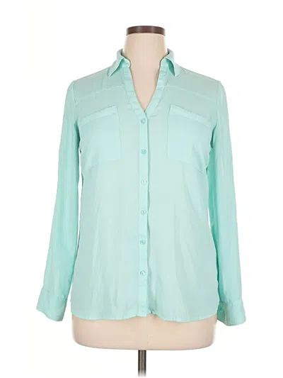 Pre-owned Express 3/4 Sleeve Blouse In Blue