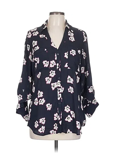 Pre-owned Express 3/4 Sleeve Blouse In Blue