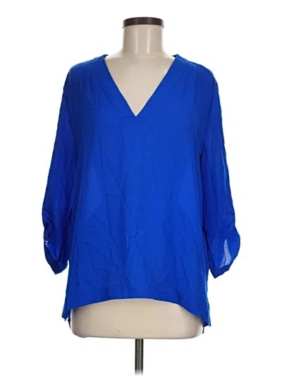 Pre-owned Express 3/4 Sleeve Blouse In Blue