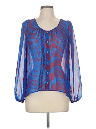 Pre-owned Express 3/4 Sleeve Blouse In Blue
