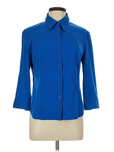 Pre-owned Express 3/4 Sleeve Blouse In Blue