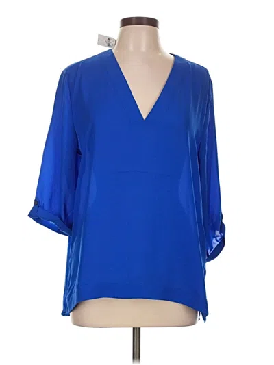 Express 3/4 Sleeve Blouse In Blue