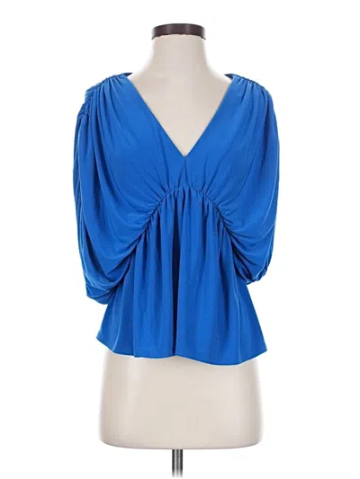 Pre-owned Express 3/4 Sleeve Blouse In Blue