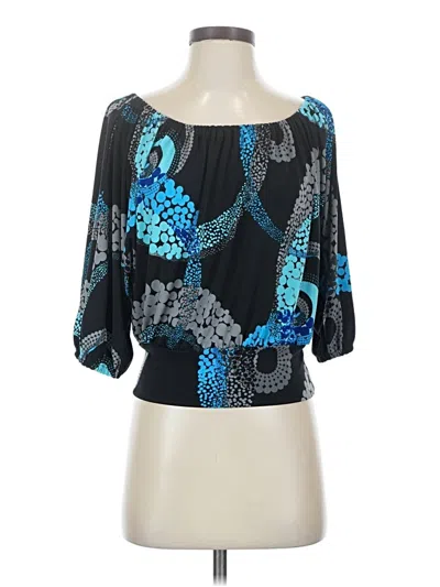 Pre-owned Express 3/4 Sleeve Blouse In Blue