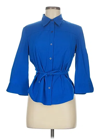 Pre-owned Express 3/4 Sleeve Blouse In Blue