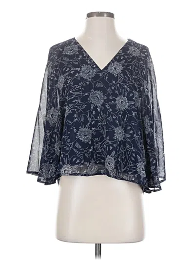 Pre-owned Express 3/4 Sleeve Blouse In Blue