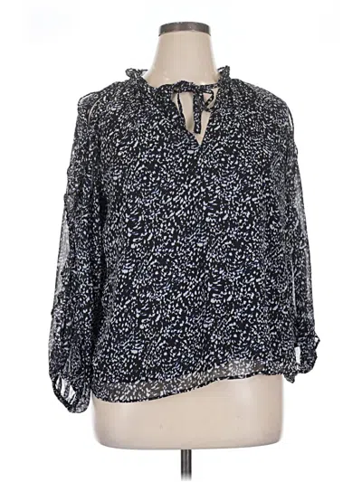 Pre-owned Express 3/4 Sleeve Blouse In Blue