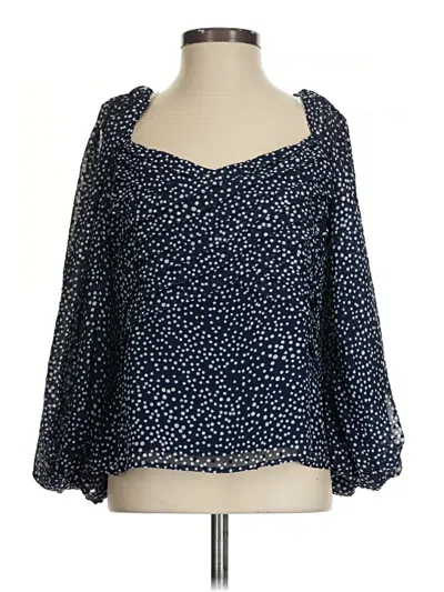 Pre-owned Express 3/4 Sleeve Blouse In Blue