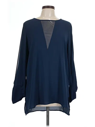 Pre-owned Express 3/4 Sleeve Blouse In Blue