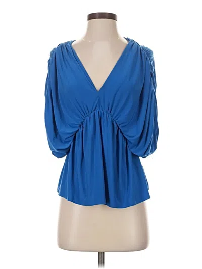 Pre-owned Express 3/4 Sleeve Blouse In Blue