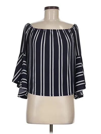 Pre-owned Express 3/4 Sleeve Blouse In Blue
