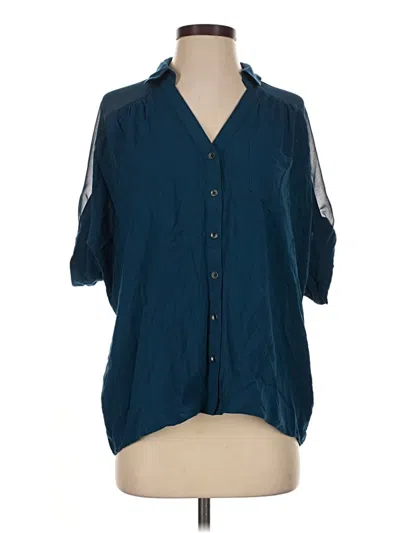 Pre-owned Express 3/4 Sleeve Blouse In Blue