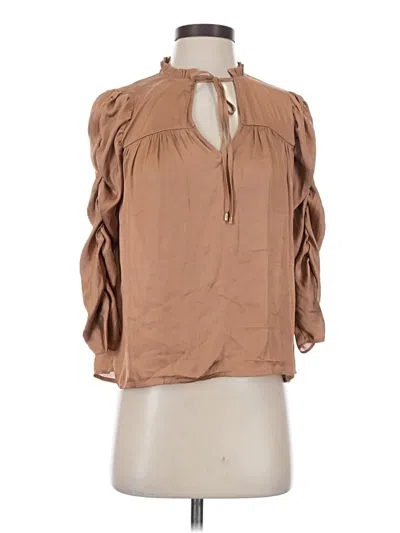 Pre-owned Express 3/4 Sleeve Blouse In Brown