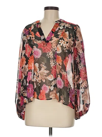 Pre-owned Express 3/4 Sleeve Blouse In Brown